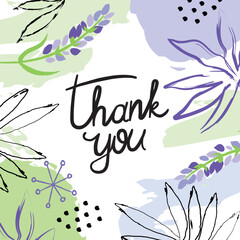 Abstract background lavender banner thank you
