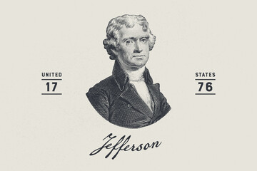 Thomas Jefferson | Farmhouse | Print | EPS10 - obrazy, fototapety, plakaty