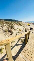 wooden bridge over the sea