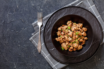 fried Italian sausage of freshly ground pork meat