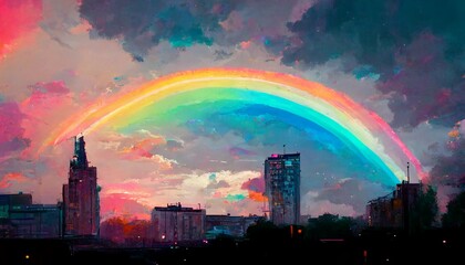 Naklejka na ściany i meble rainbow city