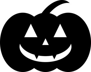 Halloween pumpkin, vector. Halloween pumpkin icon in black color.