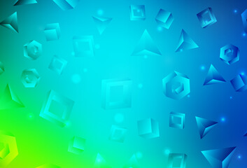 Fototapeta na wymiar Light Blue, Green vector template with crystals, squares.