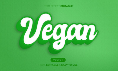 Vegan text effect, modern script text style editable