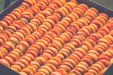 The process of home cooking dried fruits in an electric dryer.