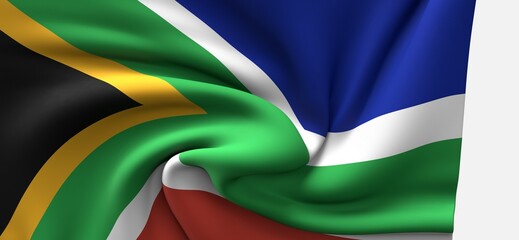 Obraz premium south africa national flag in 3d