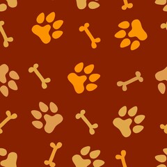  Animals seamless dogs footprints and bones pattern for clothes print and kids and fabrics and wrapping