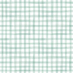 Colorful blue checkered pattern. Seamless watercolor abstract geometric pattern