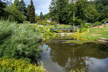 Fototapeta na wymiar Panoramic View of the Botanical Garden Bielefeld, Germany