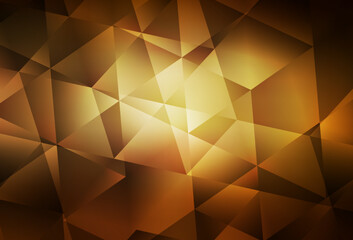 Dark Yellow vector abstract polygonal template.