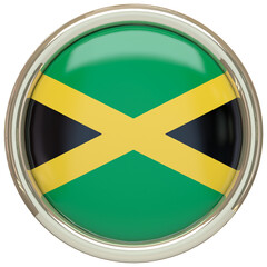 Badge with the Jamaican flag isolated on transparent background