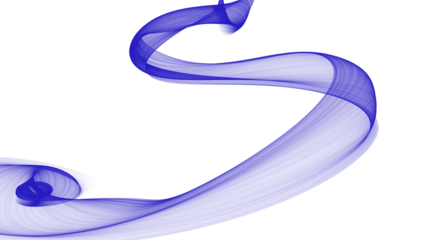 Semi-transparent blue ribbon overlay isolated on transparency