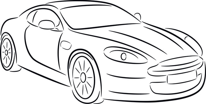Illustration of a modern car, isolated.