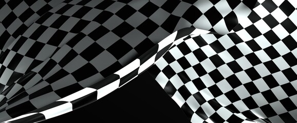 Obraz premium Checkered Racing flag isolated on white.