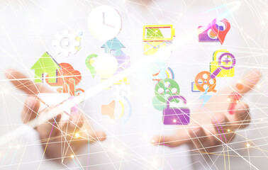 Technology background. Big data concept. Binary