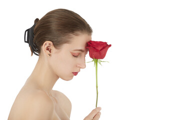 Obraz na płótnie Canvas woman with roses