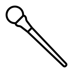 Magic wand scepter with orb line art vector icon for websites and games