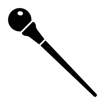recommend clip art: Magic wand scepter with orb flat vector icon for websites and games
