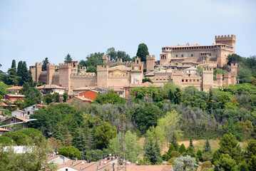 Gradara, Province of Pesaro and Urbino - 07 27 2022: A glimpse of the fantastic city of Gradara