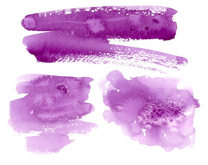 Purpl watercolor paint stroke background. Hand drawn illustration. Very Pery