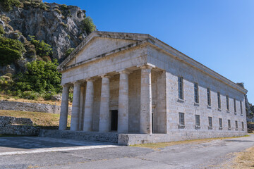 Fototapeta na wymiar St George Church in Old Fortress in Corfu city on Corfu Island, Greece