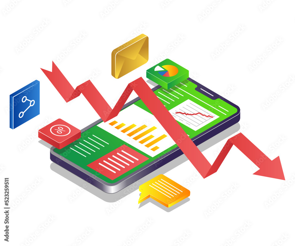 Poster professional data analysis with smartphone