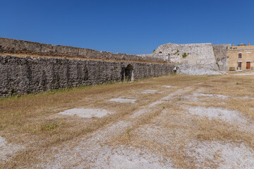 Area of Old Fortress in Corfu on Corfu Island in Greece