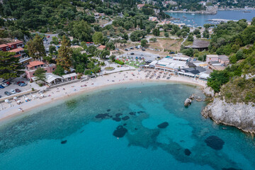 Agios Petros beach in Palaiokastritsa village, Corfu Island, Greece