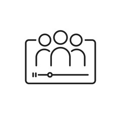 thin line group chat icon like virtual meeting