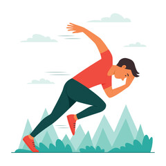 Fototapeta premium Male Runner Athlete Practice Running Outdoor.