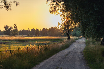 Sunset in Wegrow County, Mazowsze region of Poland