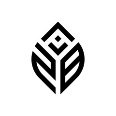Initial Letter ASB Abstract Leaf Logo Design Symbol