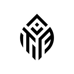 Initial Letter ATF Abstract Leaf Logo Design Symbol - obrazy, fototapety, plakaty