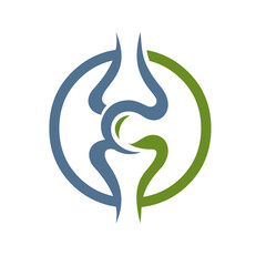 Obraz premium illustration of joint, knee. chiropractic logo 
