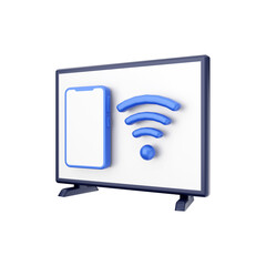 smart tv 3d icon illustration