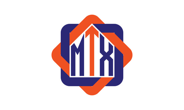 MTX three letter real estate logo with home icon logo design vector template | construction logo | housing logo | engineering logo | initial letter logo | minimalist logo | property logo |