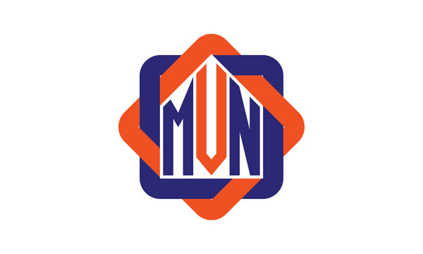 MVN three letter real estate logo with home icon logo design vector template | construction logo | housing logo | engineering logo | initial letter logo | minimalist logo | property logo |