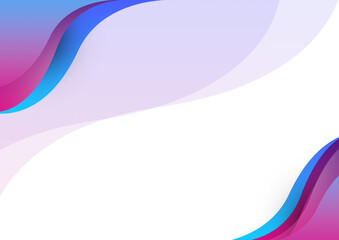 Abstract purple and pink frame waves background isolated on white, Panoramic banner background with copy space and text