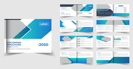 16 pages landscape company profile brochure design or multipage brochure template design