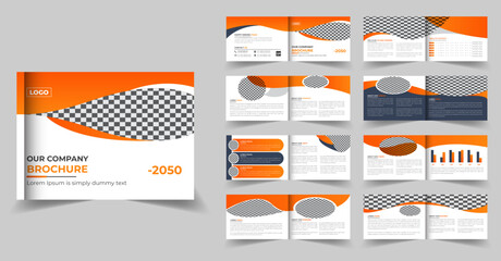 16 pages landscape company profile brochure design or multipage brochure template design