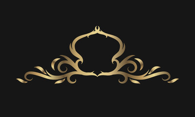 vintage border, gold ornament, design vector