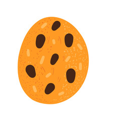 Oatmeal cookies with chocolate chips and raisins isolated 