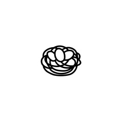 A basket of eggs. Easter basket.doodle style