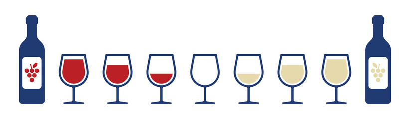 Filling wineglass with red and white glass of wine icon vector illustration.