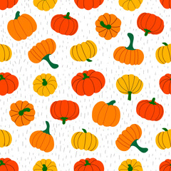 seamless pattern with pumpkins