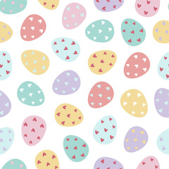Fototapeta na wymiar Easter eggs seamless pattern.Decorated Easter eggs