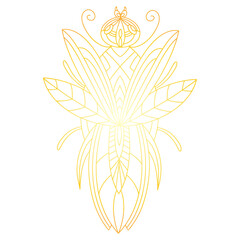 Obraz premium Golden beetle in linear style 