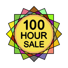 100 hour sale, design element, vector stickers