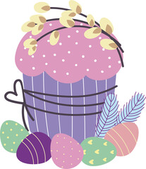 easter cake and eggs