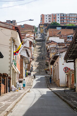street view of san gil village in santander district, colombia